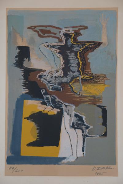 Ossip ZADKINE : Ange en feu - Lithographie originale signée 2