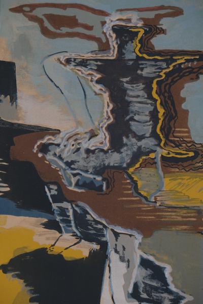 Ossip ZADKINE : Ange en feu - Lithographie originale signée 2
