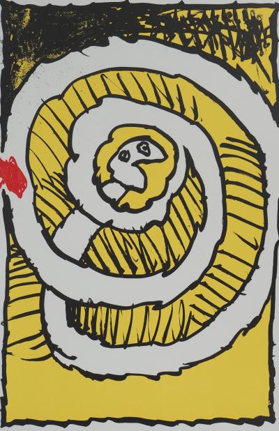Pierre ALECHINSKY : Festival d’automne (Jaune) - Lithographie en couleurs