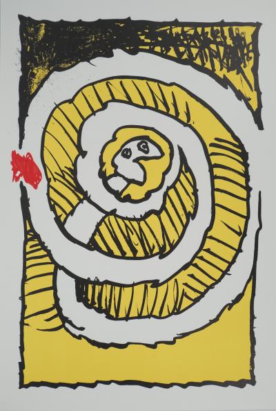 Pierre ALECHINSKY : Festival d’automne (Jaune) - Lithographie en couleurs 2