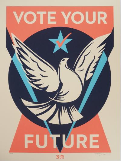 Thomas WIMBERLY (NEVERMIND) : Vote Your Future - Lithographie originale signée 2