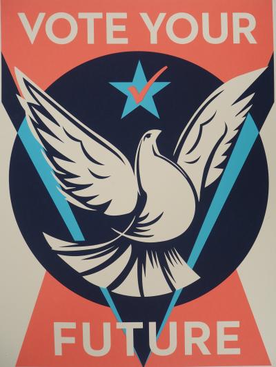 Thomas WIMBERLY (NEVERMIND) : Vote Your Future - Lithographie originale signée 2