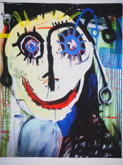 Paul KOSTABI : Portrait souriant - Giclée originale signée 2