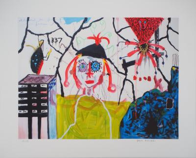 PLAZZART : Paul KOSTABI : Femme aux cheveux roses - Giclée originale signée 2