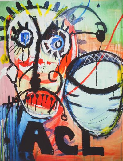Paul KOSTABI : Homme à la moustache - Giclée originale signée 2