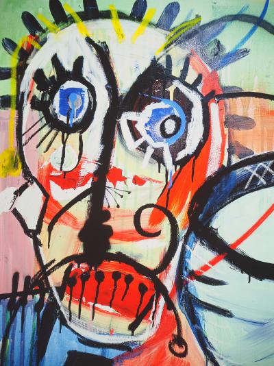 Paul KOSTABI : Homme à la moustache - Giclée originale signée 2