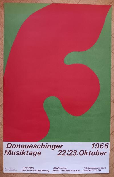 Jean (Hans) ARP - Affiche lithographique originale - Musikfreunde Donaueschingen - 1966 2