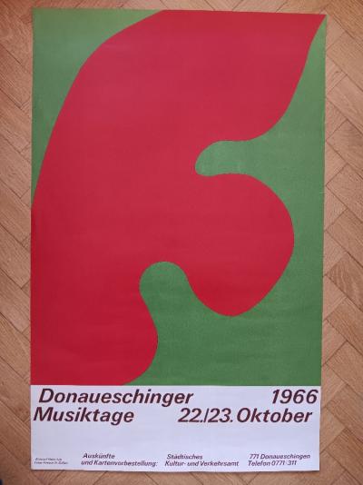 Jean (Hans) ARP - Affiche lithographique originale - Musikfreunde Donaueschingen - 1966 2