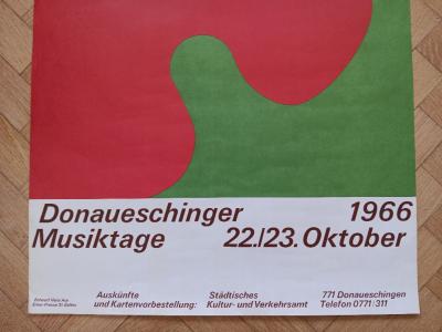 Jean (Hans) ARP - Affiche lithographique originale - Musikfreunde Donaueschingen - 1966 2