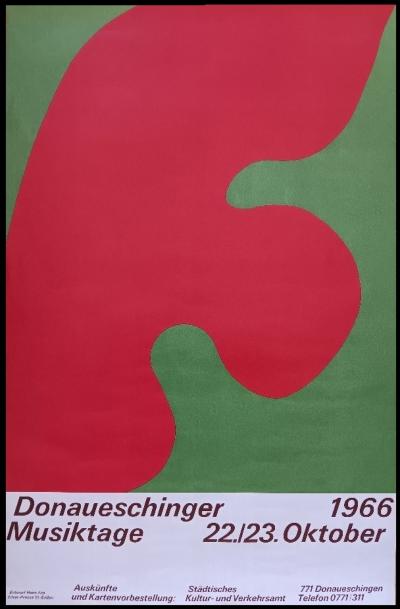 Jean (Hans) ARP - Affiche lithographique originale - Musikfreunde Donaueschingen - 1966 2