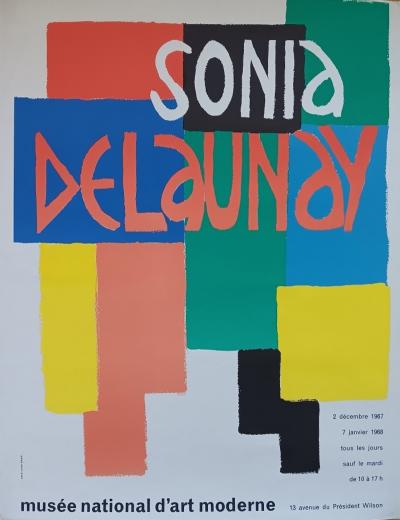 Sonia DELAUNAY - Affiche lithographique originale d’exposition - Musée d’Art Moderne - Paris - 1967