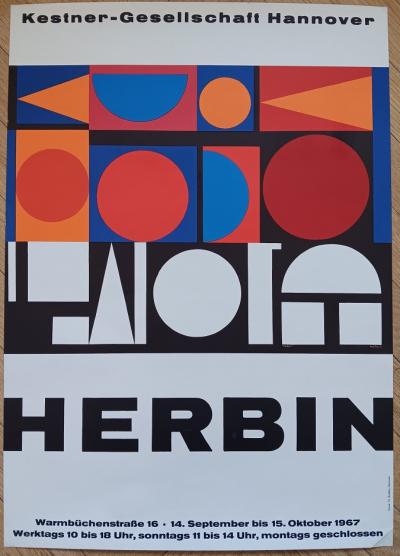 Auguste HERBIN - Affiche originale d’exposition - Hanovre - 1967 2