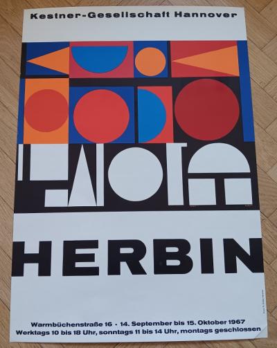 Auguste HERBIN - Affiche originale d’exposition - Hanovre - 1967 2
