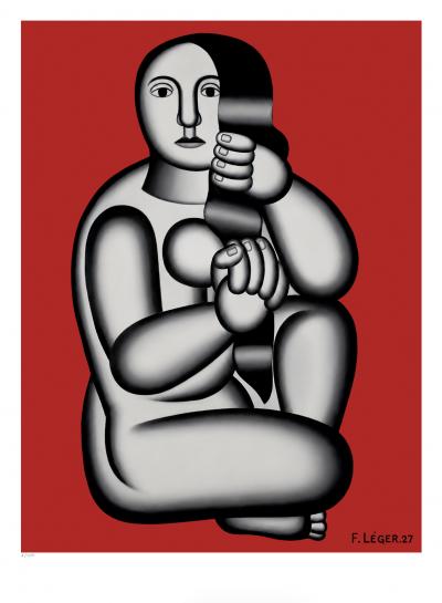 Fernand Léger (d’après), Femme assise sur fond rouge, sérigraphie signée numérotée