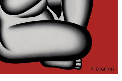 Fernand Léger (d’après), Femme assise sur fond rouge, sérigraphie signée numérotée 2