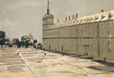 Yves BRAYER : Palais de l'Escorial - Lithographie originale signée 2