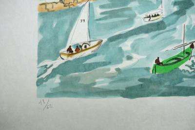 Yves BRAYER : La passe du Vieux-Port - Lithographie originale signée 2