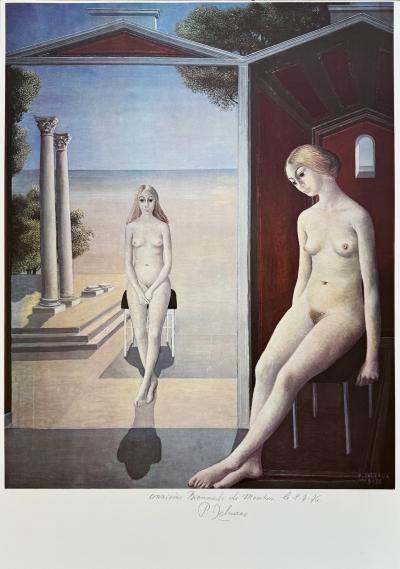 Paul DELVAUX - Au bord de la mer, 1976 - Lithographie signée au crayon et numérotée 2