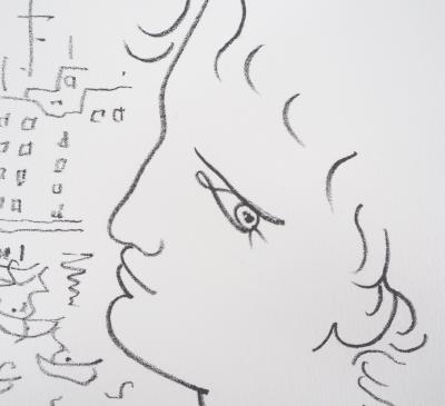 Jean COCTEAU : Venise, profil d’homme - Lithographie signée 2