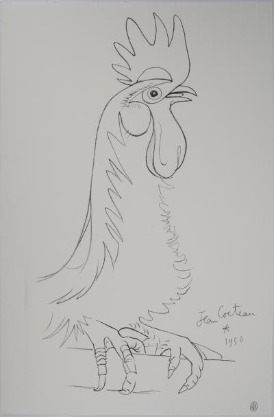 Jean COCTEAU : Fierté Le Coq - Lithographie signée