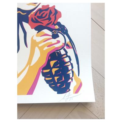 SHEPARD FAIREY (OBEY) – War By Numbers (Fuschia) - sérigraphie signée, numérotée 2
