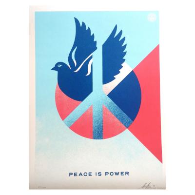 SHEPARD FAIREY (OBEY) – Peace Is Power (Blue Dove) - sérigraphie signée numérotée 2
