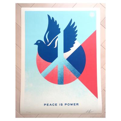 SHEPARD FAIREY (OBEY) – Peace Is Power (Blue Dove) - sérigraphie signée numérotée 2