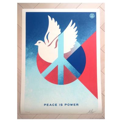 SHEPARD FAIREY (OBEY) – Peace Is Power (Cream Dove) - sérigraphie signée numérotée 2