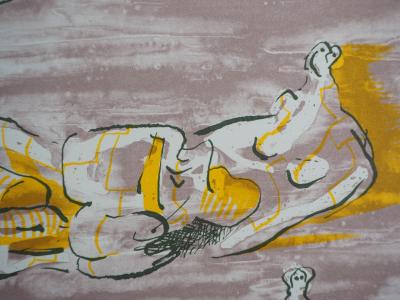Henry MOORE : Trois figures allongées - Lithographie originale 2