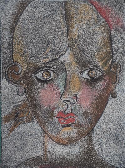 Franco GENTILINI : Portrait de femme - Lithographie originale 2