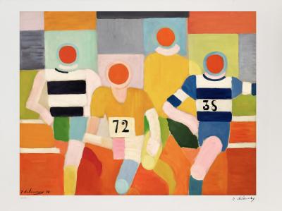 Robert Delaunay (after), The Runners, signed and numbered silkscreen print 2