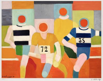 Robert Delaunay (after), The Runners, signed and numbered silkscreen print 2