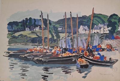 Mathurin Méheut (d’après) - Sardiniers aux Plomac’h, Douarnenez - Impression numérique