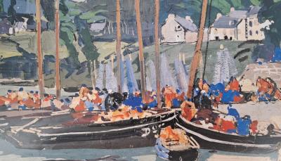 Mathurin Méheut (d’après) - Sardiniers aux Plomac’h, Douarnenez - Impression numérique 2