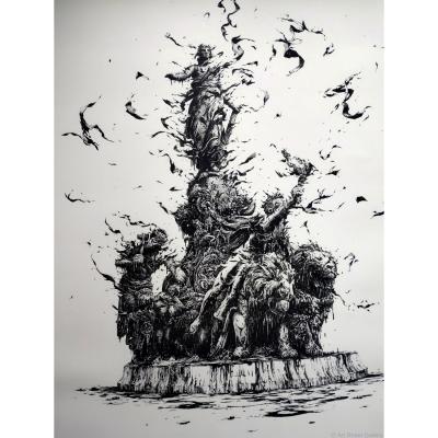 Brusk (DMV)  Triomphe De La Republique - Sérigraphie signée et numérotée 2