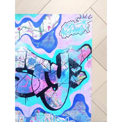 Nasty  - I love my city - Peinture aérosole sur Plan de metro -  Unique - 2020 2