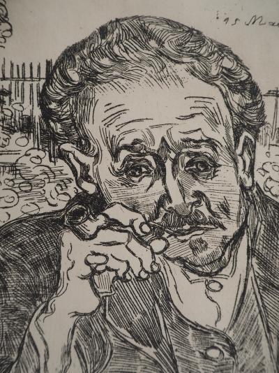 Vincent Van Gogh (d’après)  : Portrait du docteur Gachet, Gravure 2