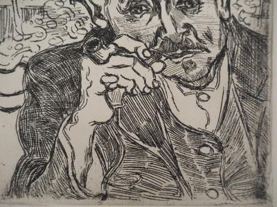Vincent Van Gogh (d’après)  : Portrait du docteur Gachet, Gravure 2