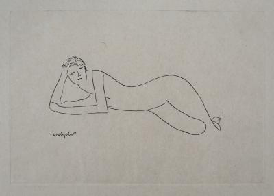 Amedeo Modigliani: Donna sdraiata - Incisione originale firmata 2