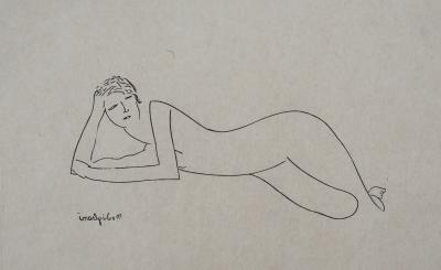 Amedeo Modigliani: Donna sdraiata - Incisione originale firmata 2