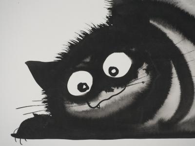 Laszlo TIBAY - Les yeux du chat - Dessin original signé 2