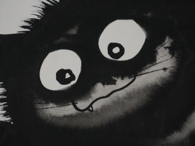 Laszlo TIBAY - Les yeux du chat - Dessin original signé 2