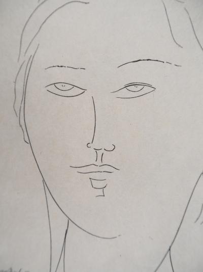 Amedeo MODIGLIANI : Visage de femme - Gravure originale signée 2