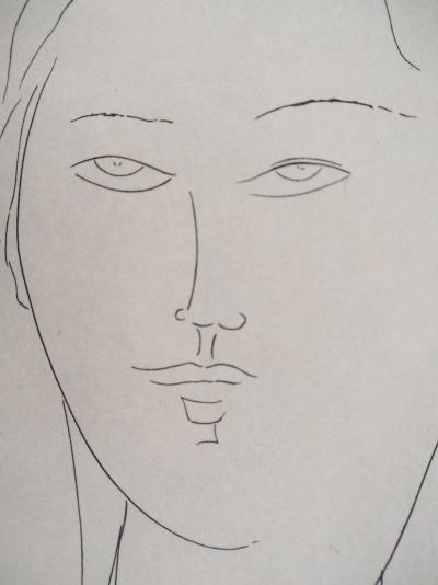 Amedeo MODIGLIANI : Visage de femme - Gravure originale signée 2