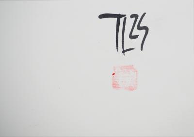Laszlo TIBAY : L’hibou perché sur sa branche - Dessin original signé 2