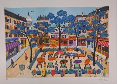 Jean Heine - Montmartre - Lithographie originale signée au crayon 2