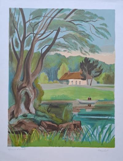 Maurice Mourlot - L’étang - Lithographie originale, signée au crayon 2