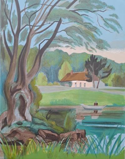 Maurice Mourlot - L’étang - Lithographie originale, signée au crayon 2