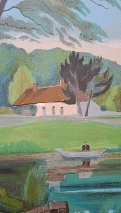 Maurice Mourlot - L’étang - Lithographie originale, signée au crayon 2