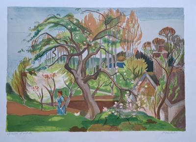 Maurice Mourlot - Scène champêtre - Lithographie originale, signée au crayon 2